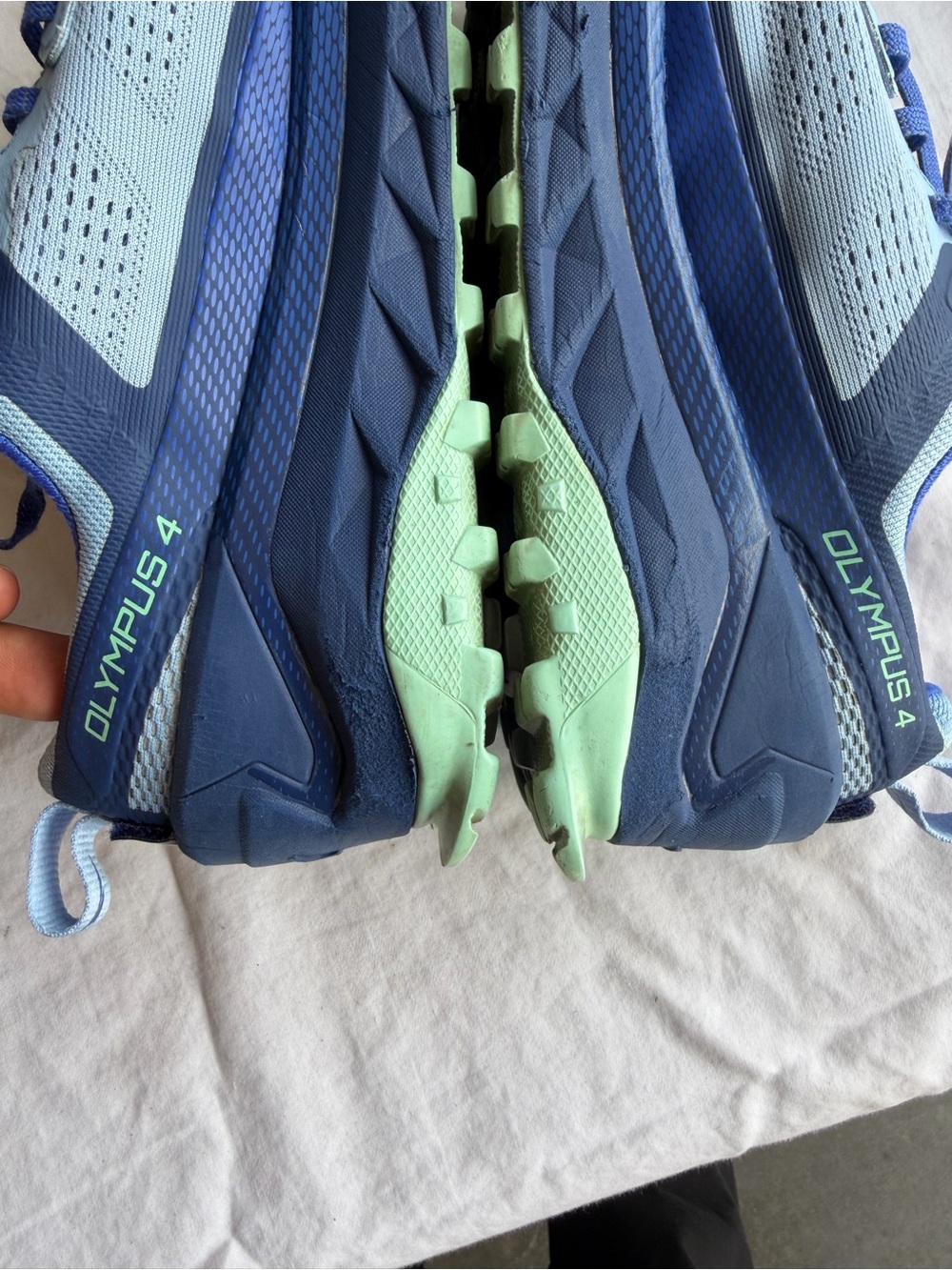 Altra Olympus 4 Trail Shoes - Light Gray, Navy & Mint - Picture 11 of 15